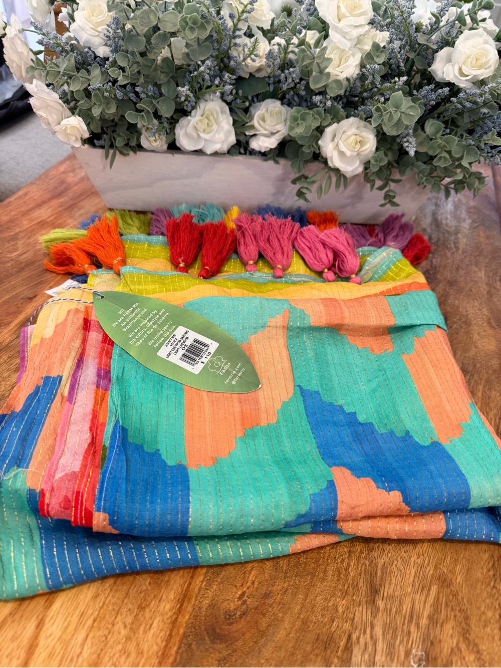 Vibrant Multicolor Women’s Swim Sarong with Tassels